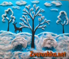 апликация с памук - Зима